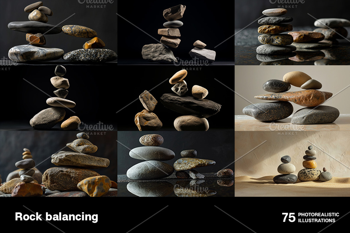 Rock balancing. 75 images, a Nature Photo by Handmadefont (Photo 5 of 14)