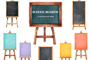 Watercolor school chalkboard clipart, an Education Illustration by Art and Funny (Thumbnail 1 of 3)