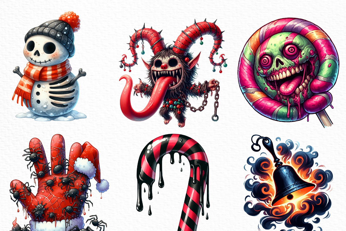 Creepy Christmas PNG, an Illustration by Craft Nest (Photo 5 of 6)