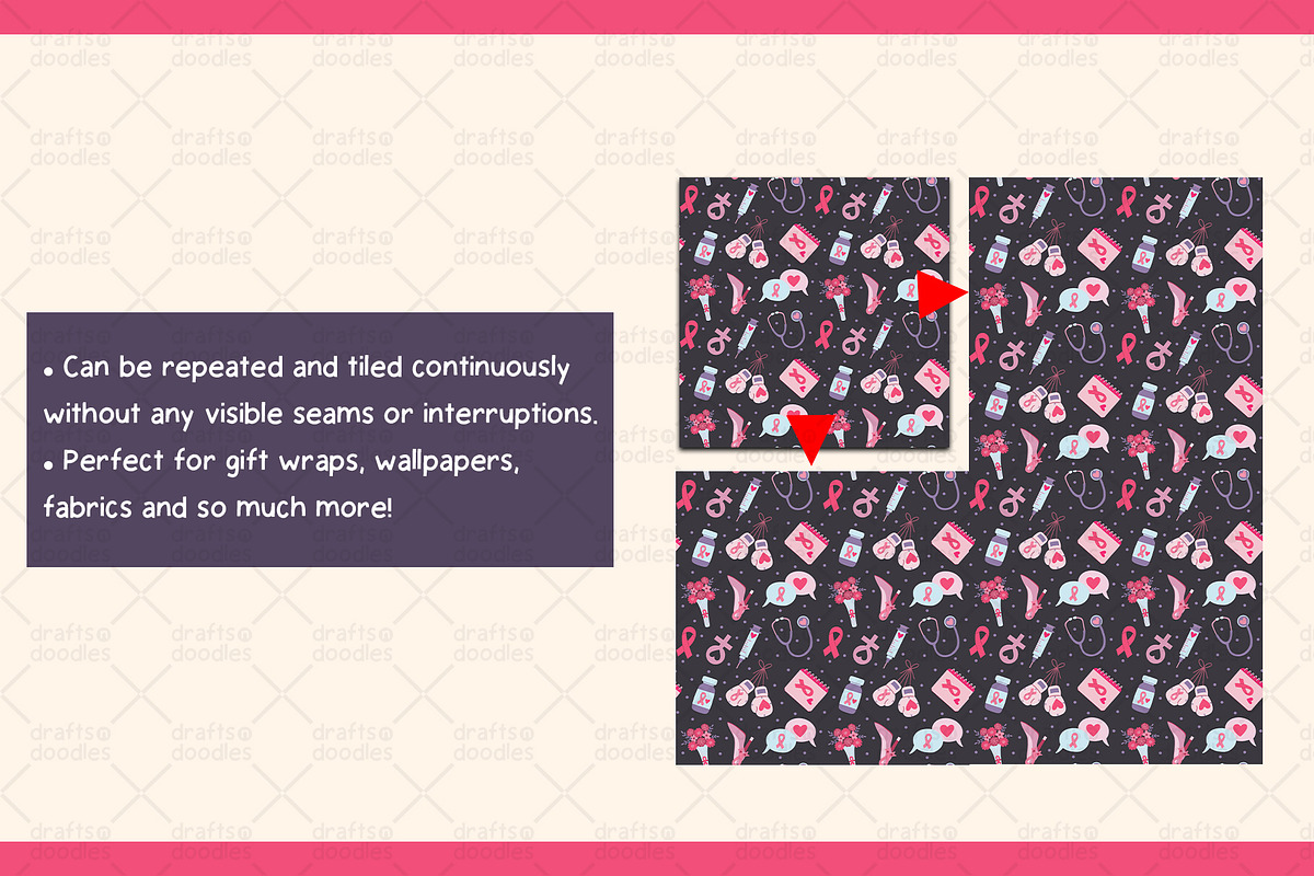 Breast Cancer Awareness Graphic Set, a Pattern Graphic by Drafts n Doodles (Photo 5 of 6)