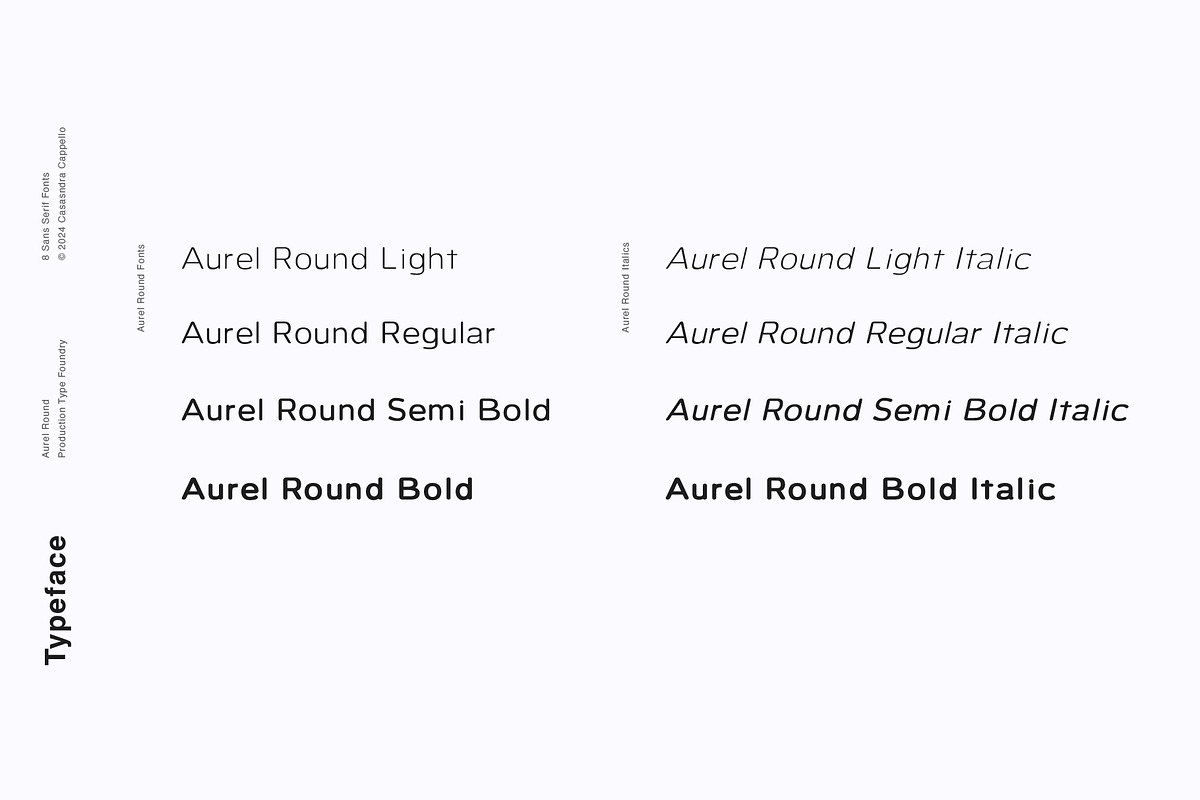 Aurel Round–An Open Sans Serif Type, a Sans Serif Font by Cassandra Cappello (Photo 2 of 6)