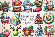 Christmas Sport Balls Sublimation PN, an Illustration by DreamPrint404 (Thumbnail 1 of 5)