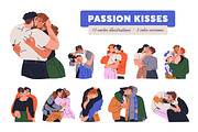 Love couples kiss with passion set, a Person Illustration by Good Studio (Thumbnail 1 of 19)