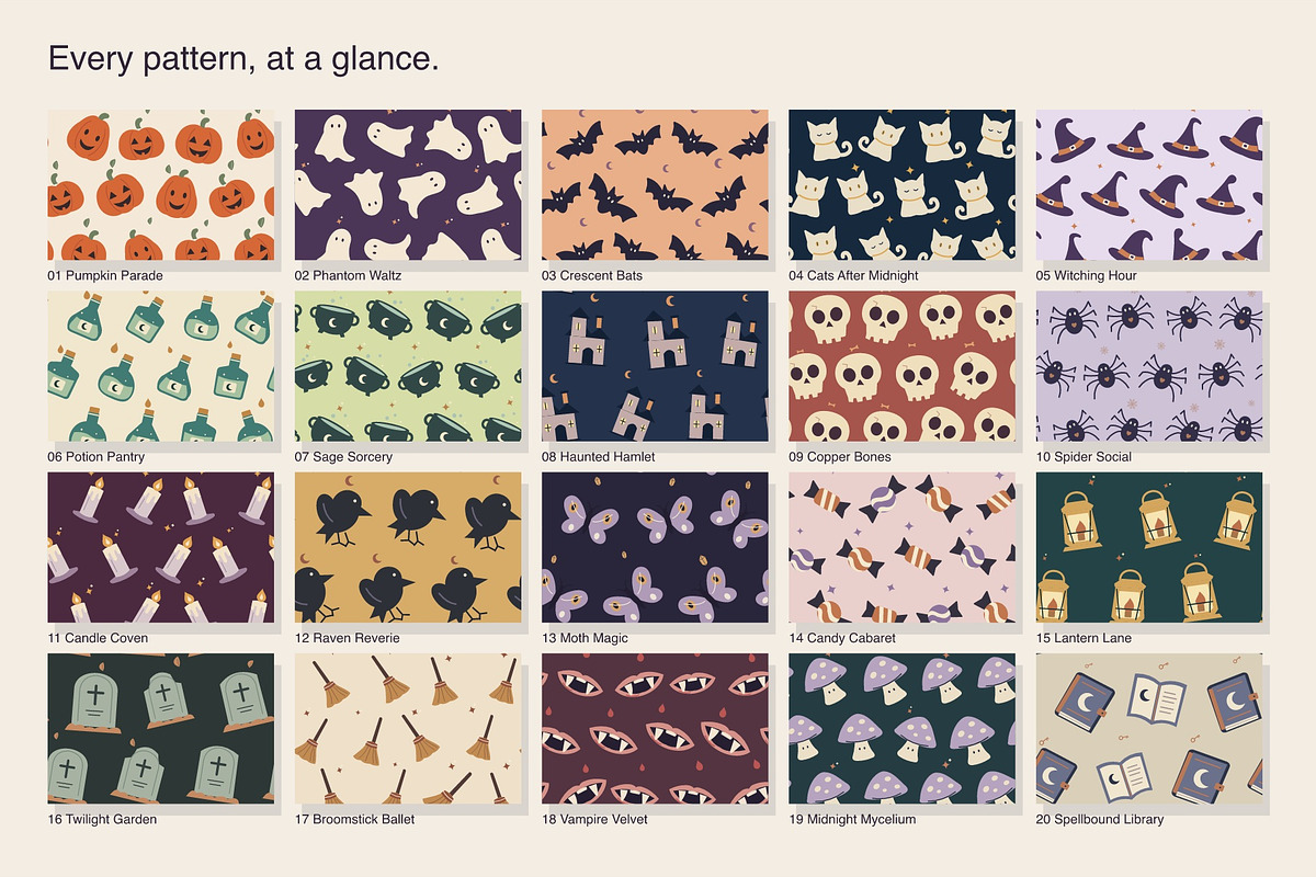 20 Halloween Seamless Patterns, a Pattern Graphic by Oday Noon (Photo 8 of 9)