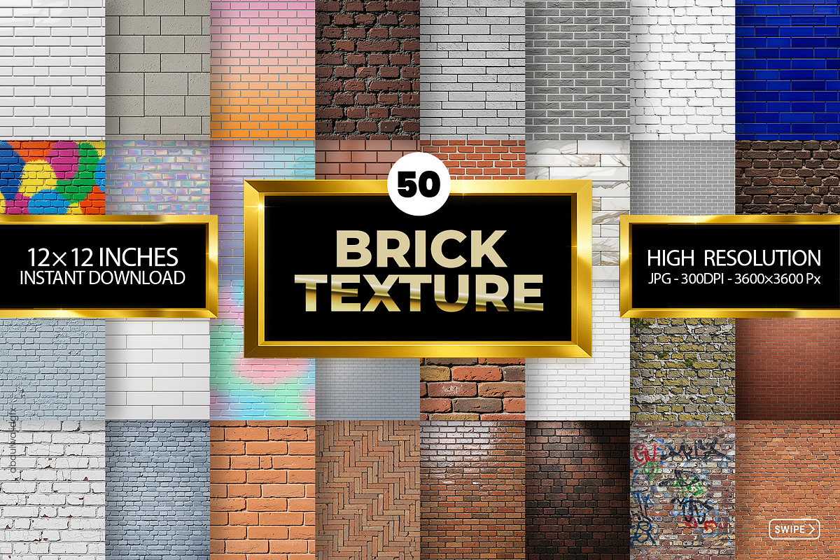 50 Brick Wall Texture Digital Papers, a Texture Graphic by The GFX