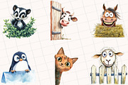 Funny Animals Peeking Clipart, an Illustration by OK Design (Thumbnail 2 of 5)
