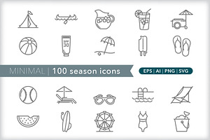 Minimal 100 Season Icons