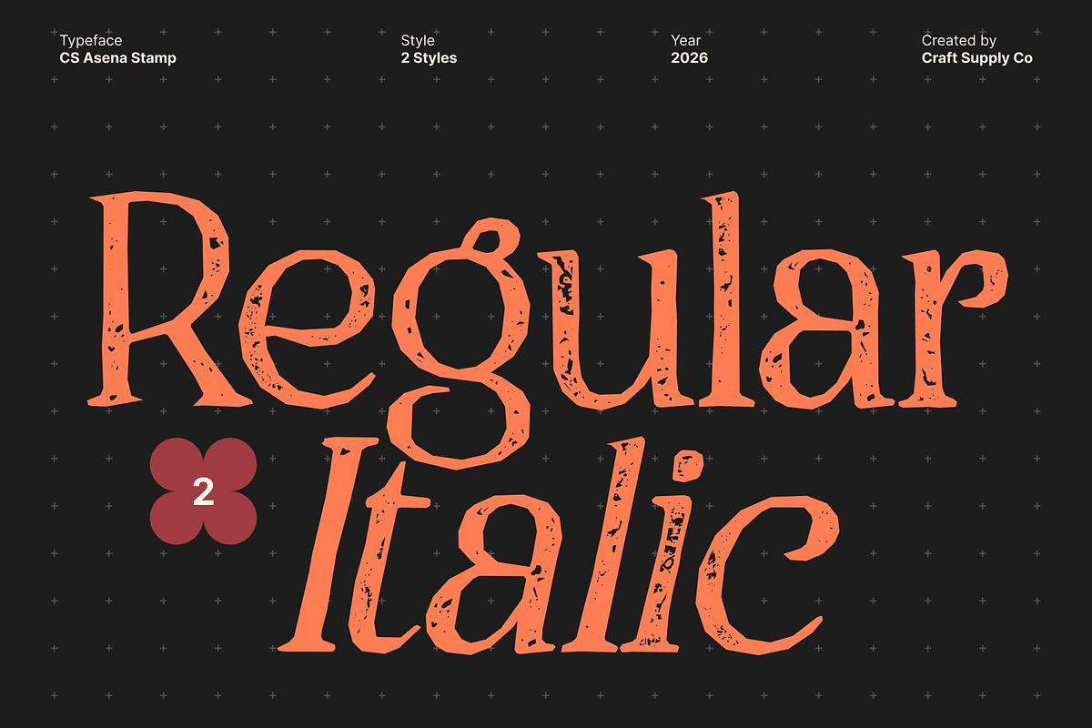 CS Asena Stamp, a Serif Font by Craft Supply Co. (Photo 3 of 8)