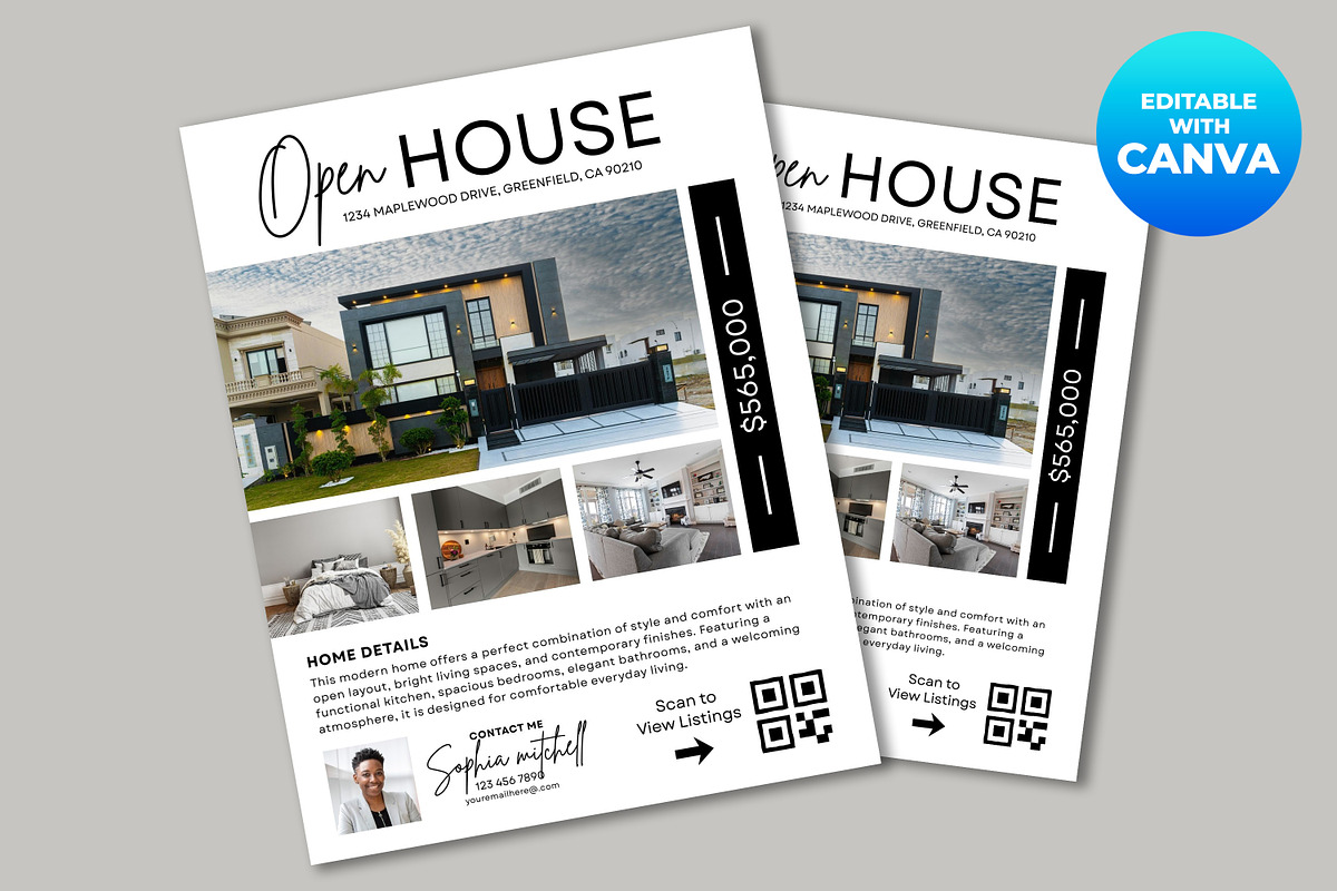 Open House Flyer Canva Template, a Flyer Template by M9 Design (Photo 3 of 5)