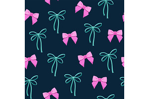 Colorful Bows Seamless Pattern