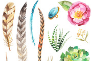 Watercolor bo-ho set, an Illustration by artnLera (Thumbnail 3 of 3)