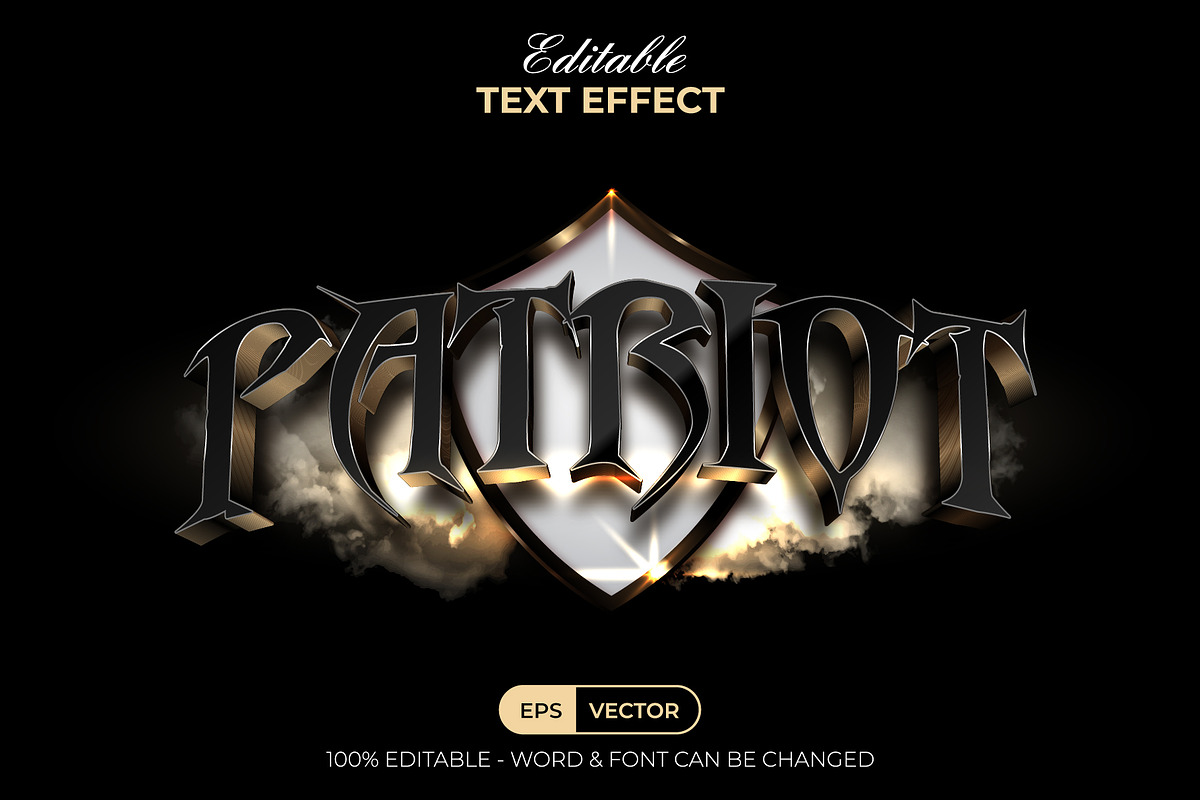 Patriot Text Effect Golden Cinematic, a Layer Style Add-On by Mockmenot (Photo 1 of 2)