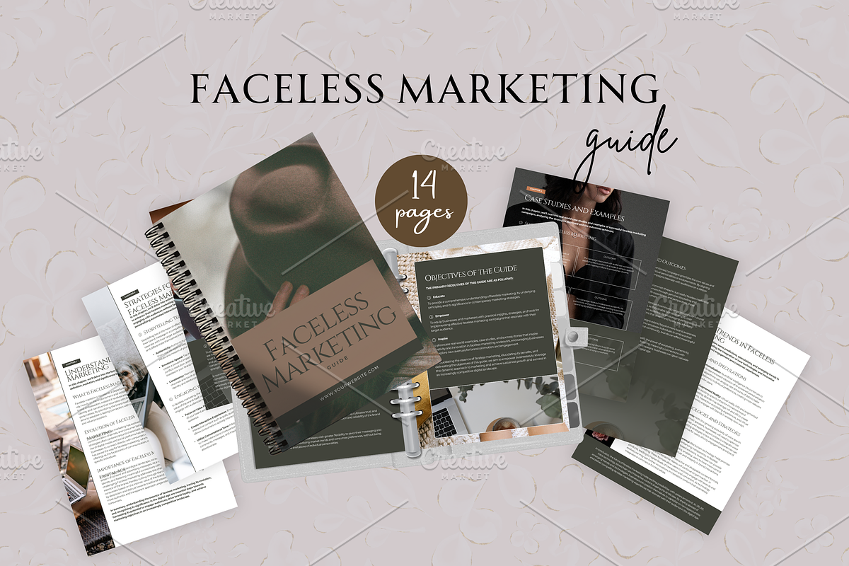 FACELESS MARKETING GUIDE TEMPLATE, a Marketing Template by Daring Digies (Photo 1 of 7)