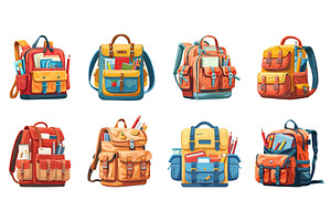 School backpack. Schoolbag with, an Object Illustration by Valerie Bodnar