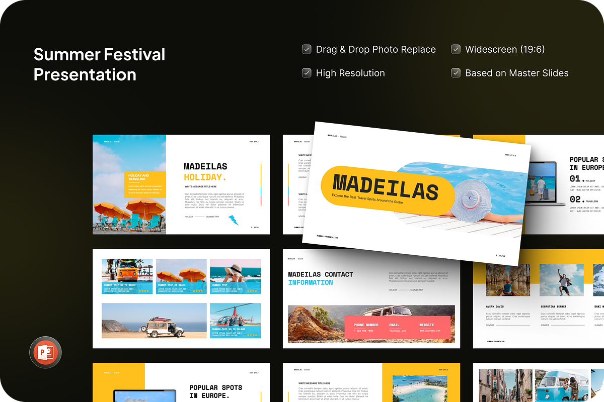 Madeilas Summer Festival PowerPoint, a Presentation Template by SquidPixey (Photo 1 of 7)