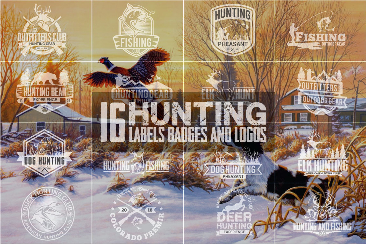 Hunting Vintage Badges and Logos, a Branding & Logo Template by shazi (Photo 1 of 7)