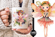 Floral Fairies watercolor clipart, a Decorative Illustration by AMBillustrations (Thumbnail 2 of 5)