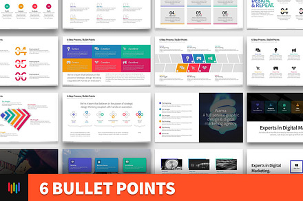 6 Bullet Points PowerPoint Templates
