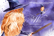 Hand-Painted Wicked Witch Clipart, a Seasonal Illustration by ArtCreationsDesign (Thumbnail 13 of 13)