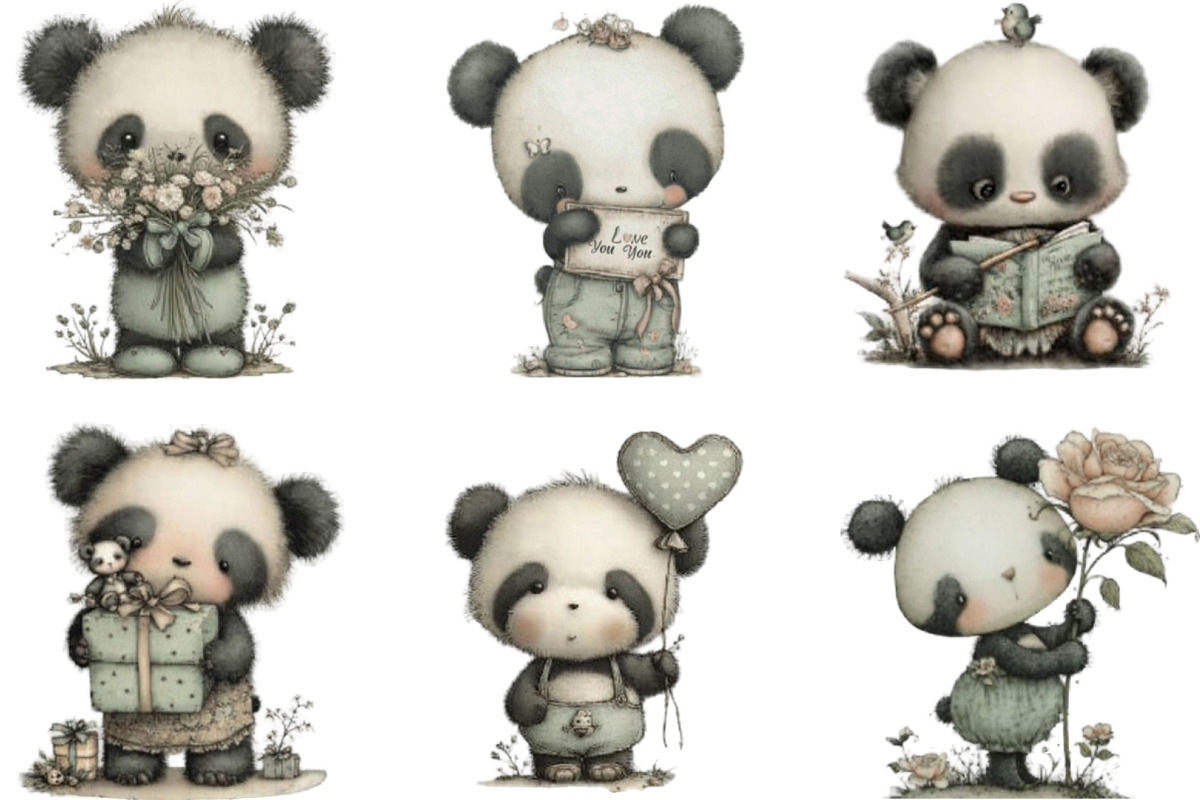 Mothers Day Funny Panda Clipart, an Illustration by Designking (Photo 2 of 5)