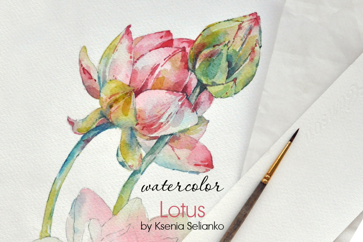 Watercolor Lotus, an Illustration by Ksenia Selianko (Photo 1 of 2)