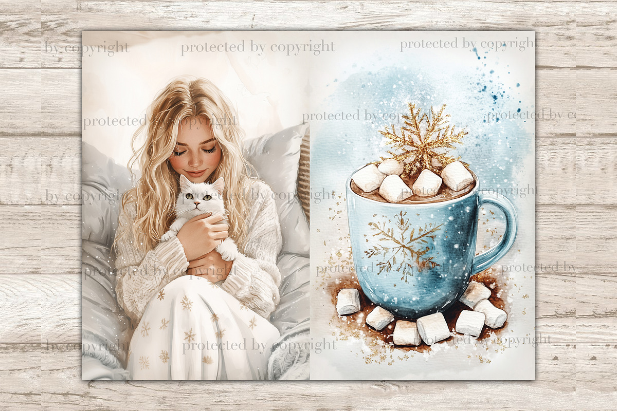 Cozy Winter Junk Journal Pages, a Person Illustration by GlamArtZhanna (Photo 10 of 10)