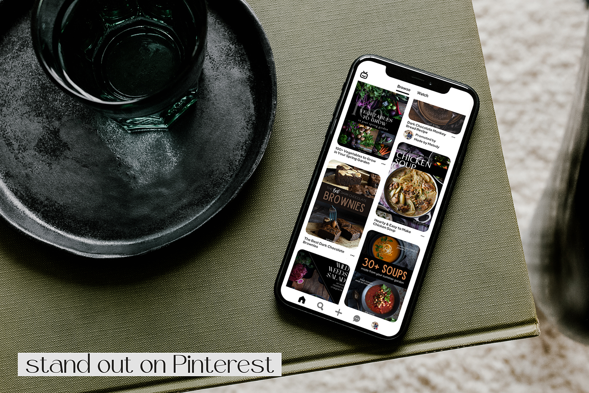 Dark Moody Pinterest Canva Templates, a Social Media Template by Made by Melody (Photo 6 of 8)