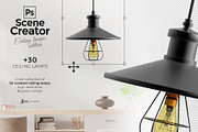 30 PSD scene creator ceiling lamps, a Household Mockup by JAZZ STUDIO (Thumbnail 1 of 5)