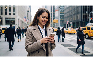 City Street and Smartphone Use, a Person Photo by CREATIVEDEF