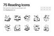 Doodle Reading Icons, a Solid Icon by Prosymbols (Thumbnail 1 of 5)
