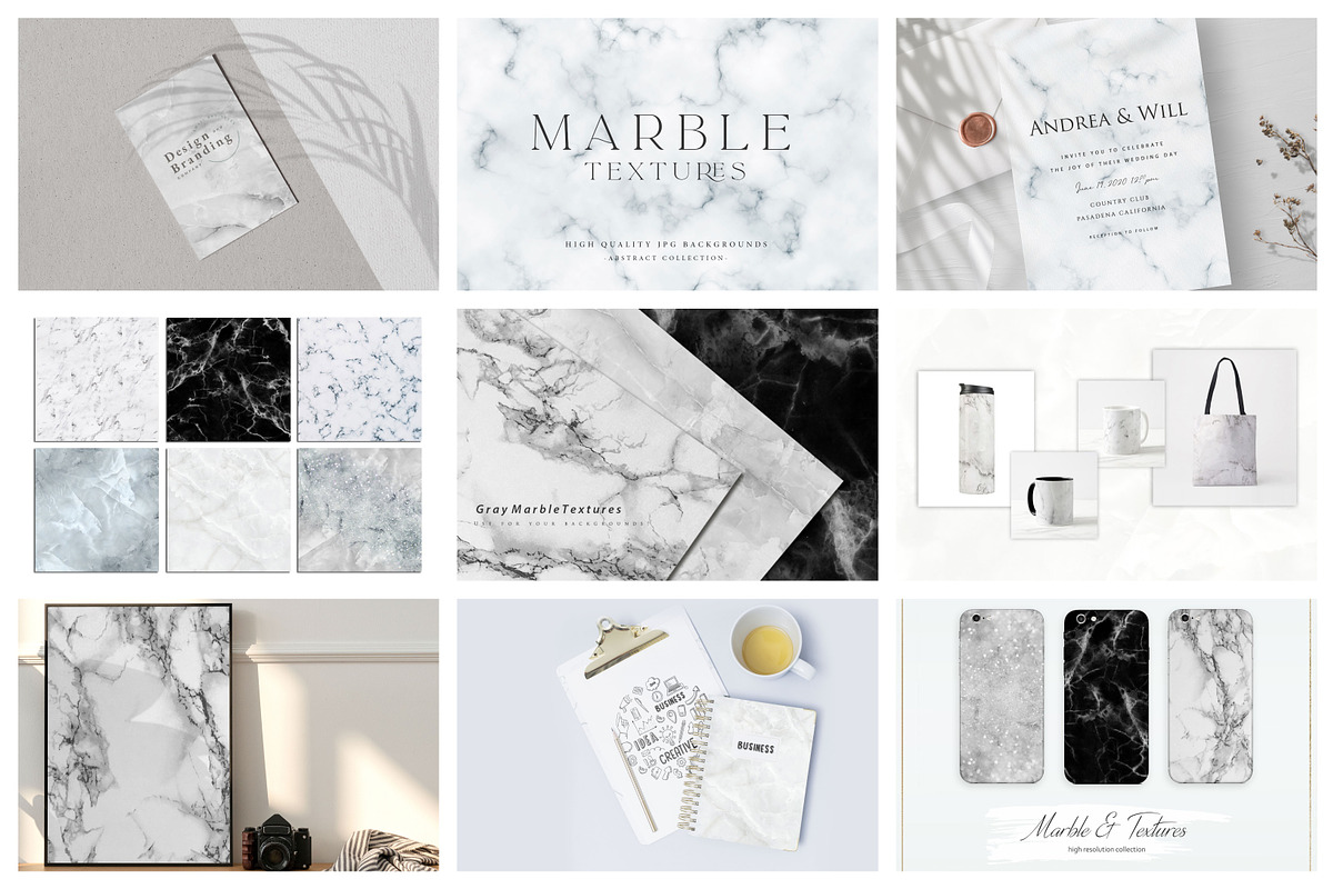 Marble Textures, a Texture Graphic by by creative paper (Photo 2 of 14)