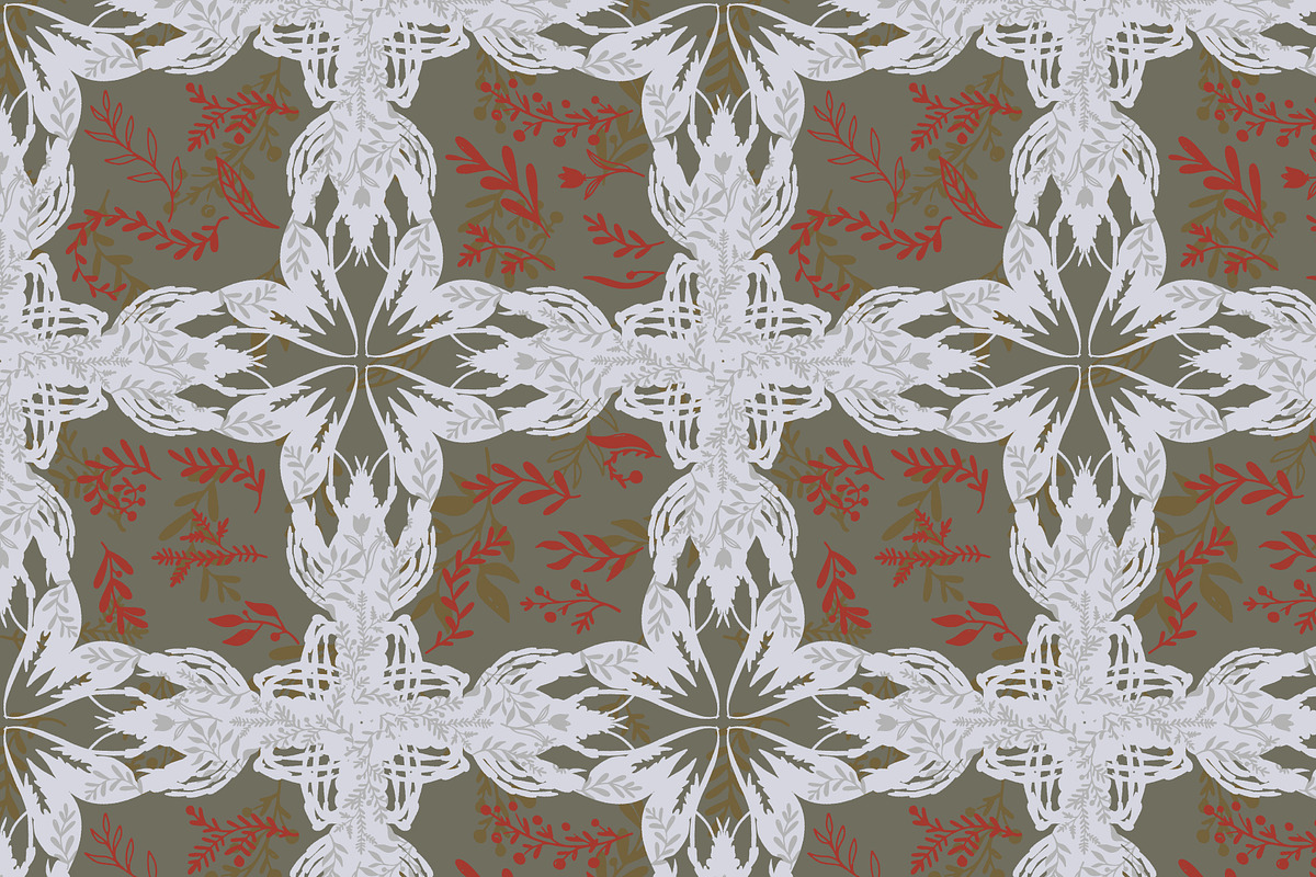 Lobster Meadow Lace Folk, a Pattern Graphic by NayaChu (Photo 2 of 11)