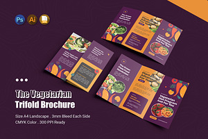 The Vegetarian Trifold Brochure, a Brochure Template by Esensifiksi.studio