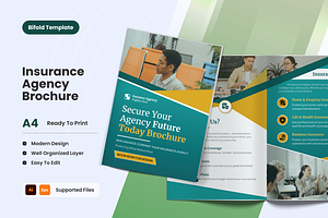 Insurance Agency Brochure Bifold, a Brochure Template by SquidPixey