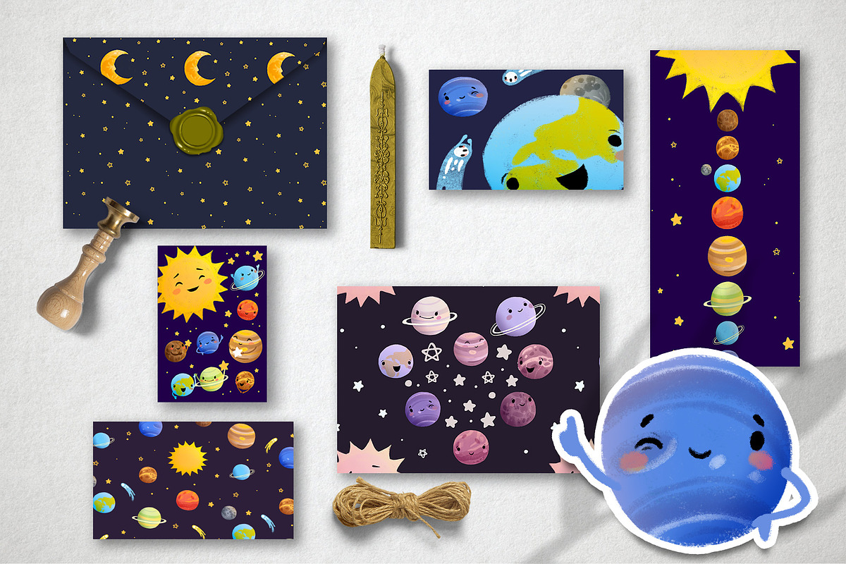 Solar system. Cute Planets Clipart, a Decorative Illustration by LukaJreym (Photo 10 of 12)