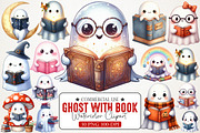 Ghost with Book Clipart, an Illustration by RobertsArt (Thumbnail 1 of 7)