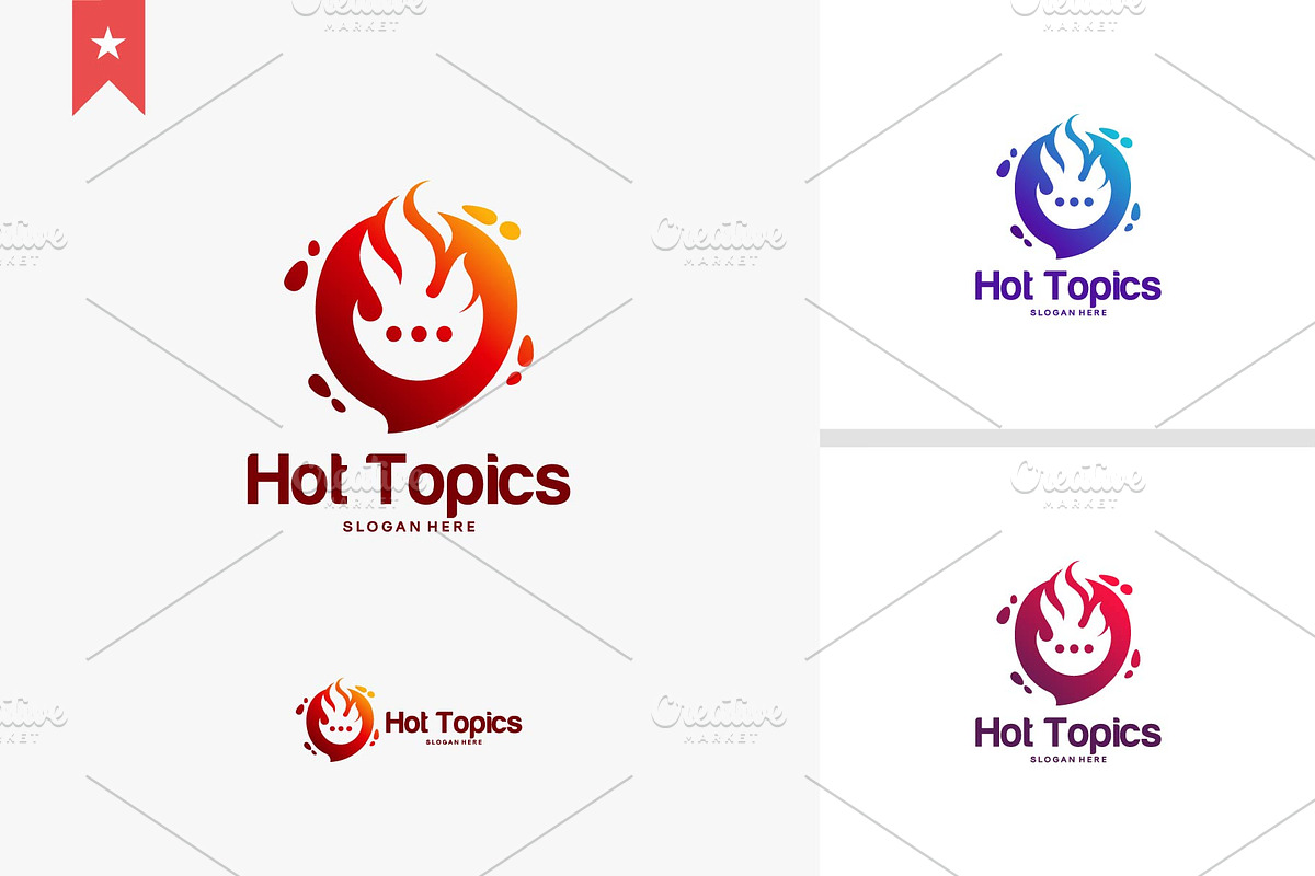 Elegant Hot Topics Logo template, a Branding & Logo Template by Lucky Creative (Photo 1 of 4)
