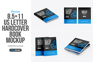 US Letter Hardcover Book Mockup