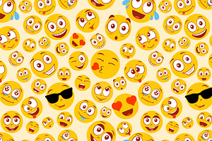 Colorful emoji pattern., a Decorative Illustration by Yayasya