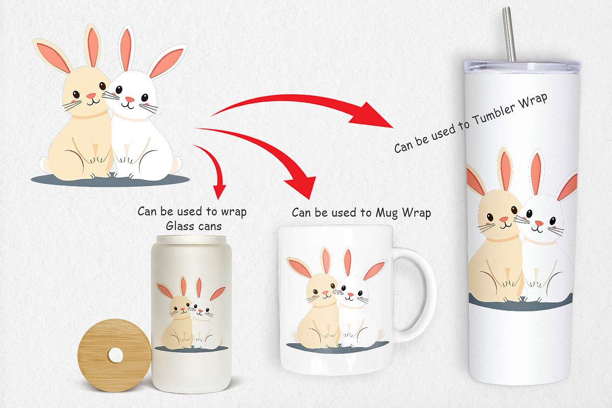 Clipart Love Rabbit, a Graphic by Artnoy (Photo 4 of 5)