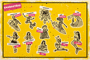 Old School Illustration Set, an Object Illustration by Vintage Voyage Supply (Thumbnail 10 of 14)