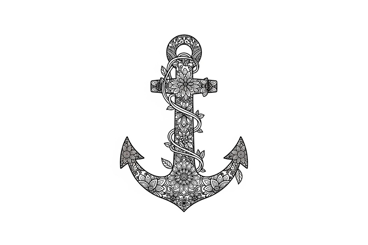 Ornamental Anchor Silhouette SVG, an Illustration by Designs_River (Photo 17 of 31)