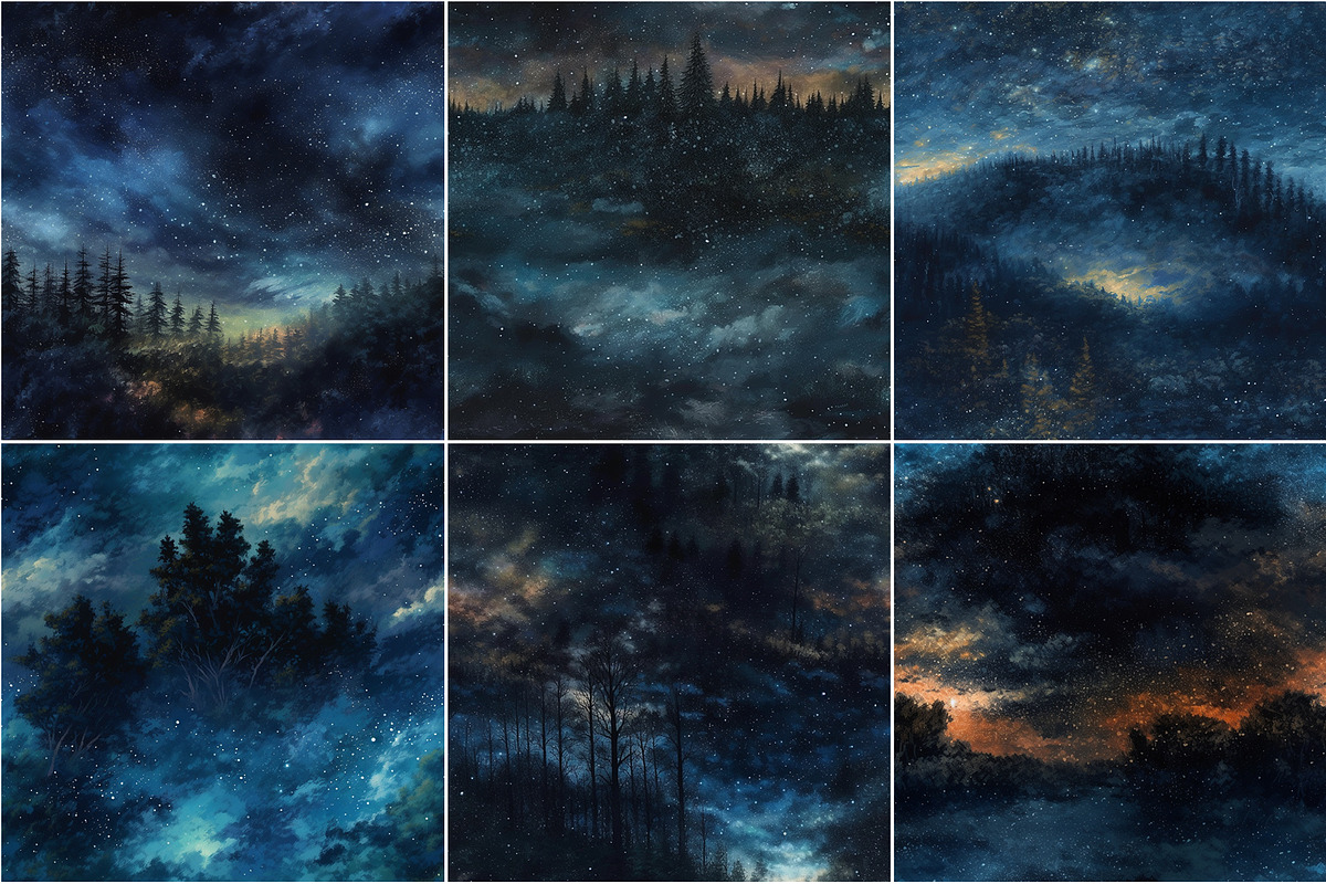 Nocturne - Seamless Night Patterns, a Pattern Graphic by Pixel Perfect ...
