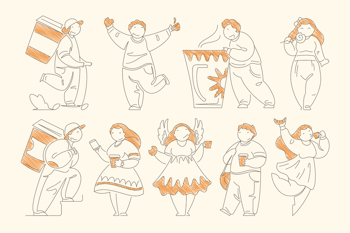 Hand-Drawn Coffee People, a Person Illustration by Vasya Kobelev (Photo 8 of 11)