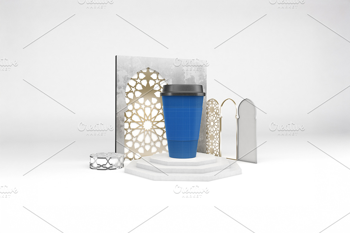 Arabic Coffee Cups Mockup, a Cups & Container Mockup by Qaleb Studio