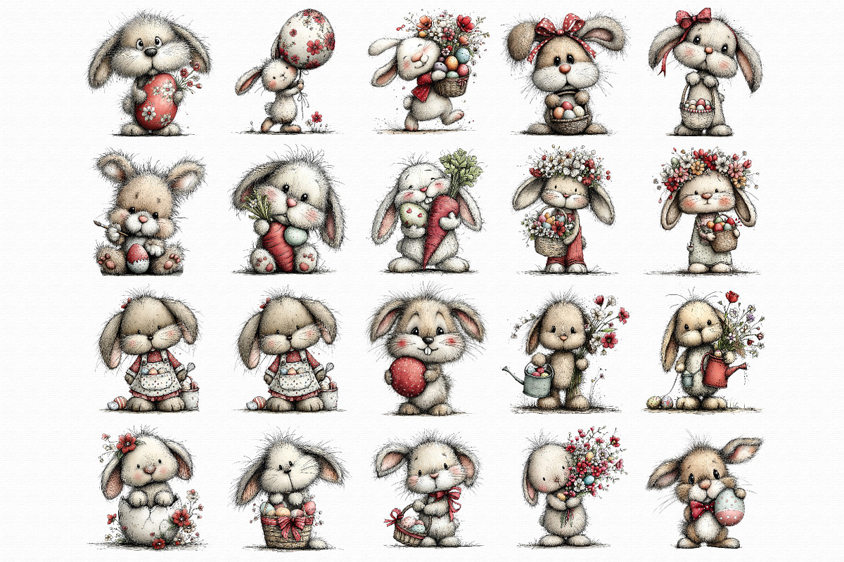 Whimsical Bunny Easter Clipart, a Graphic by Libby Wishes (Photo 7 of 7)