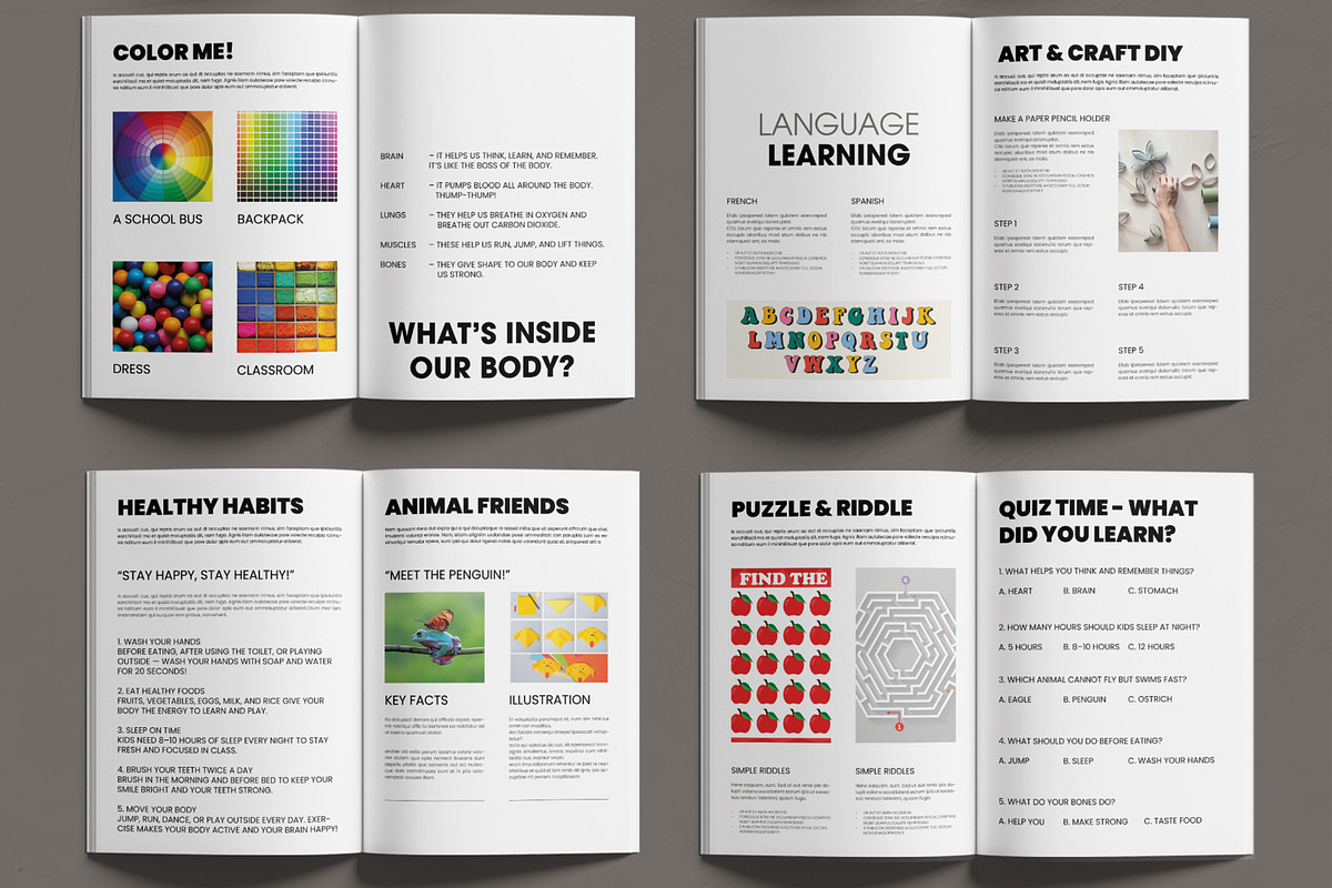 Kids Educational Magazine Template, a Magazine Template by MightyDesign (Photo 3 of 6)