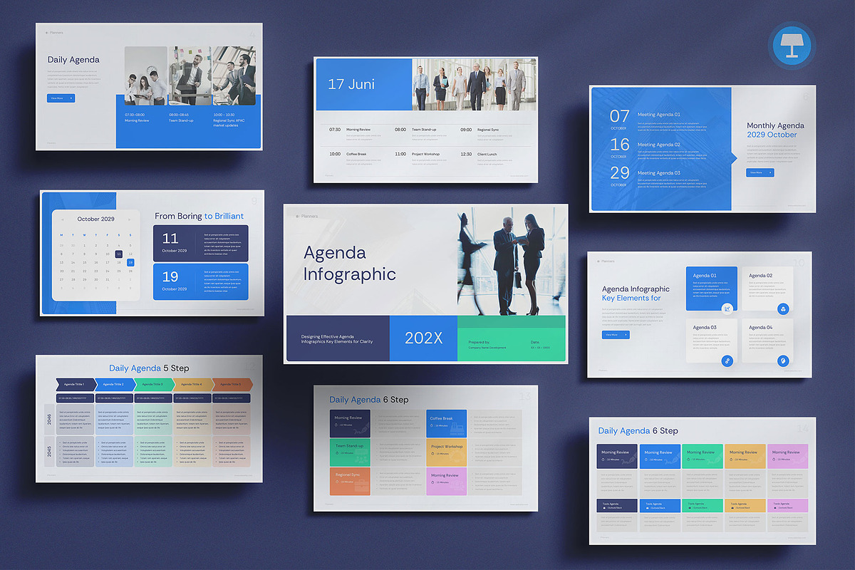 Agenda Infographics Keynote, a Presentation Template by Pixslides (Photo 1 of 7)