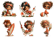Whimsical Summer Girl Clipart, an Illustration by designcity5 (Thumbnail 5 of 5)