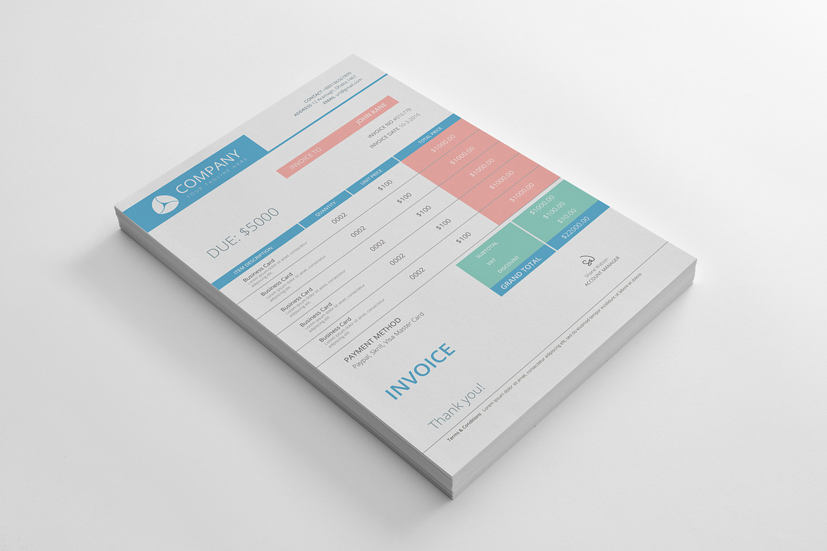Invoice, a Stationery Template by art_ample (Photo 2 of 2)